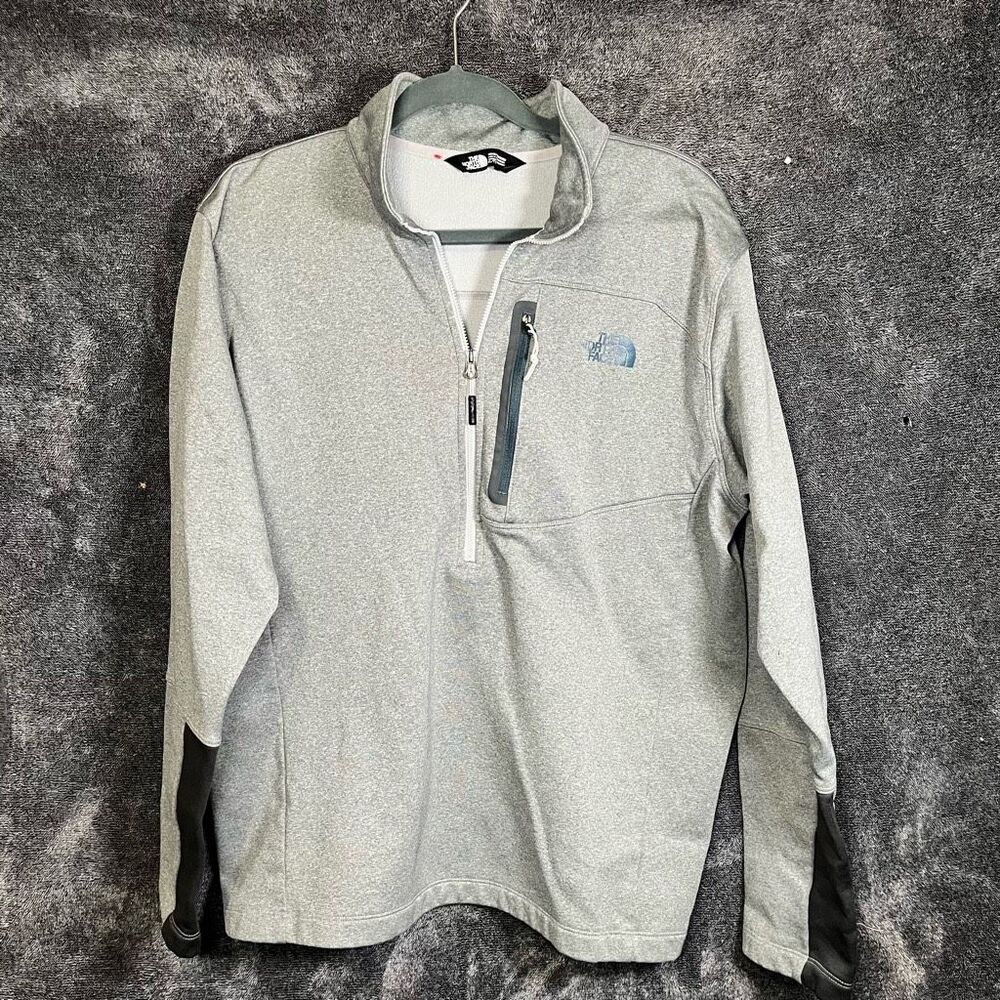 THE NORTH FACE Cugo Sweater Mens XL Grey Pullover 1/4 Zip Long Sleeve